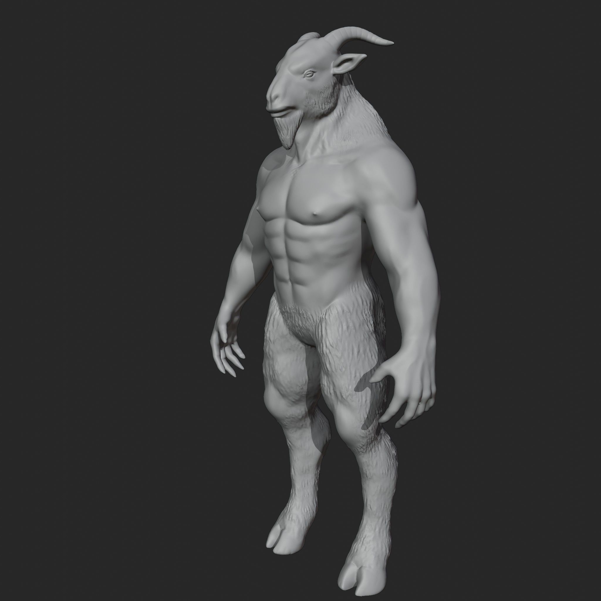 Goatman Creature 3D print model_3
