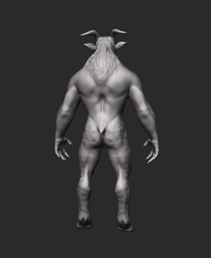 Goatman Creature 3D print model_8