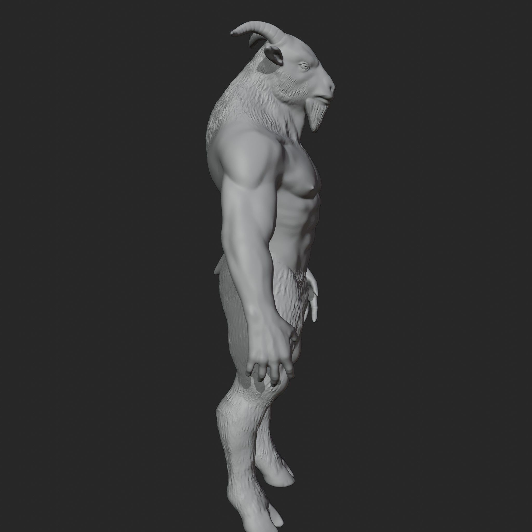 Goatman Creature 3D print model_5