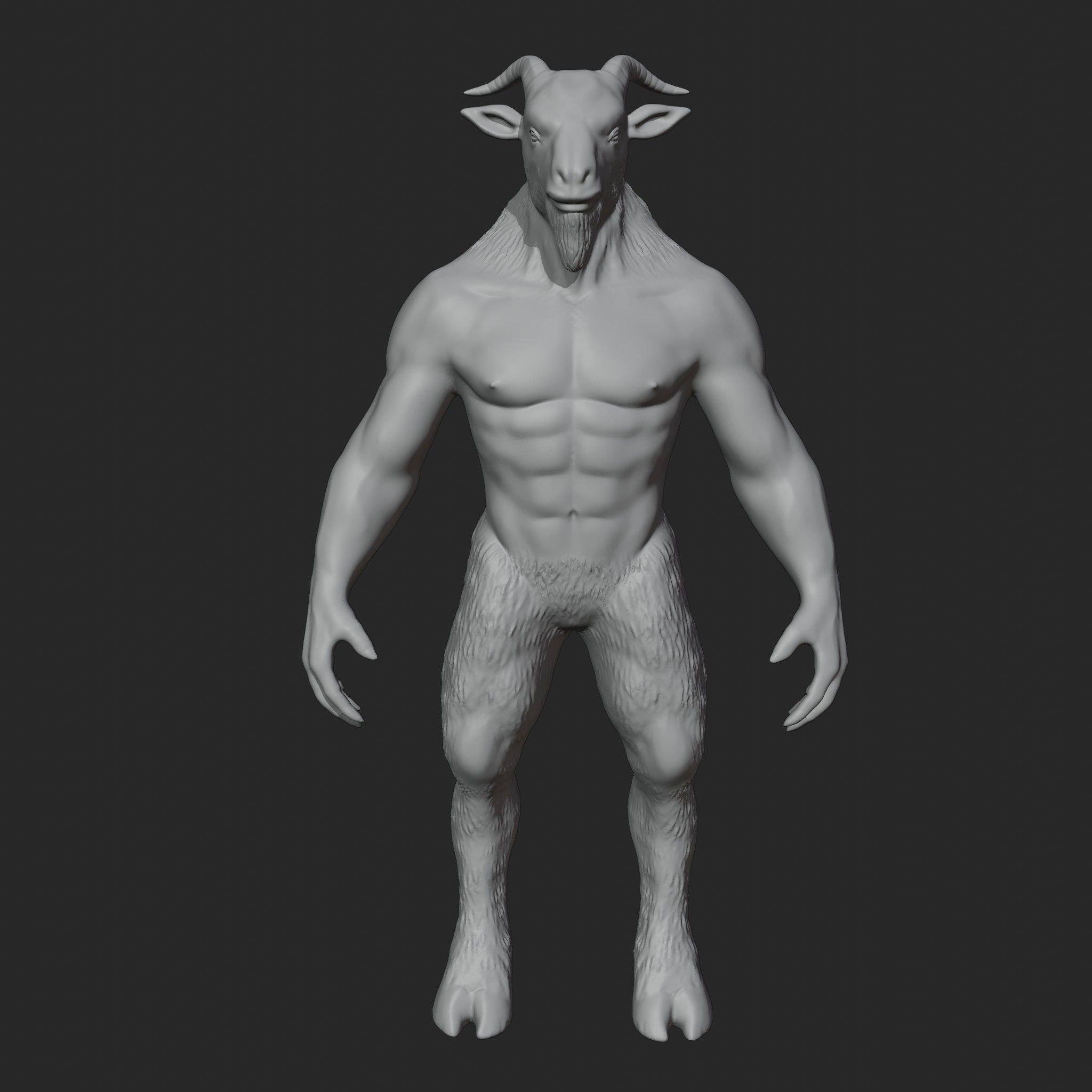 Goatman Creature 3D print model_2