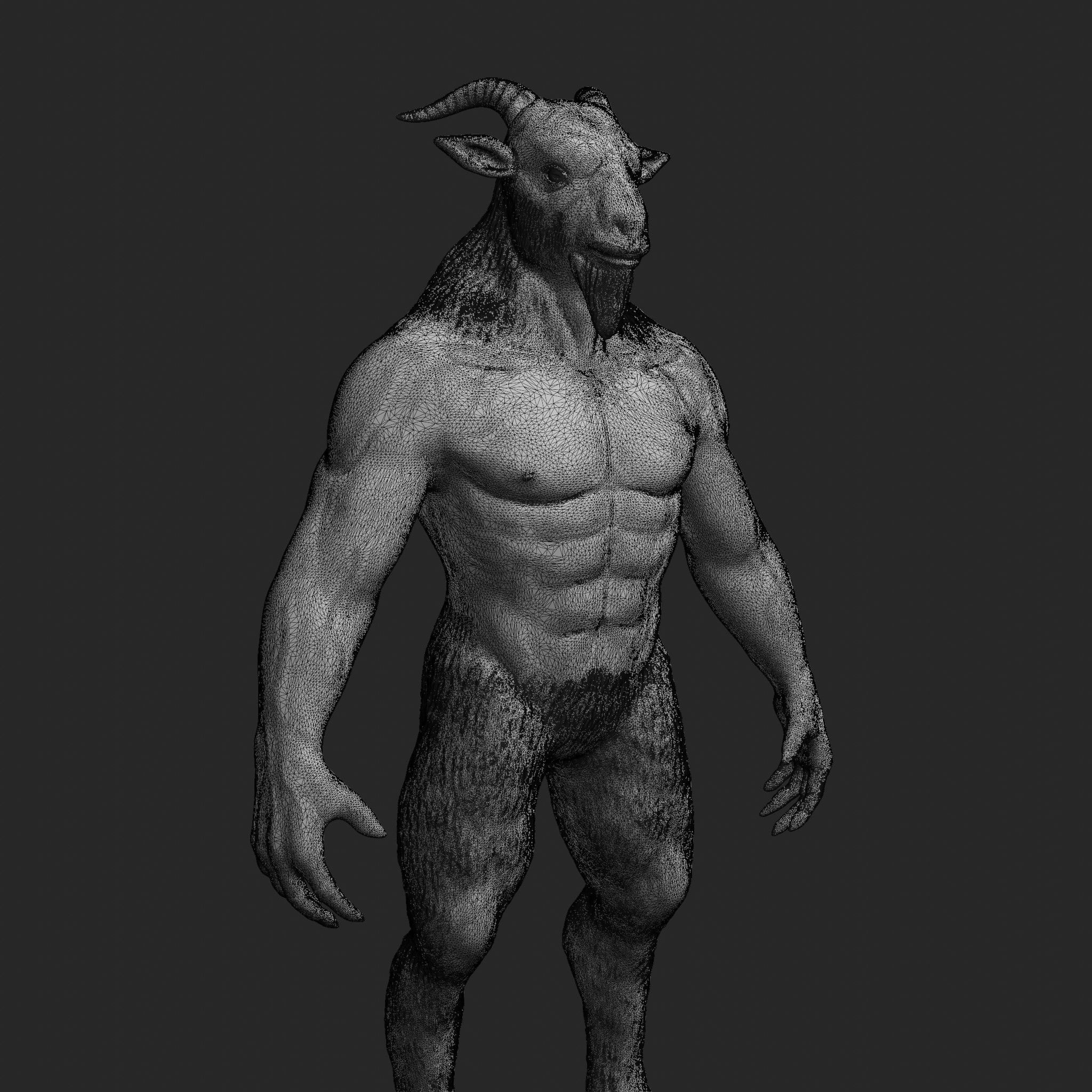 Goatman Creature 3D print model_9