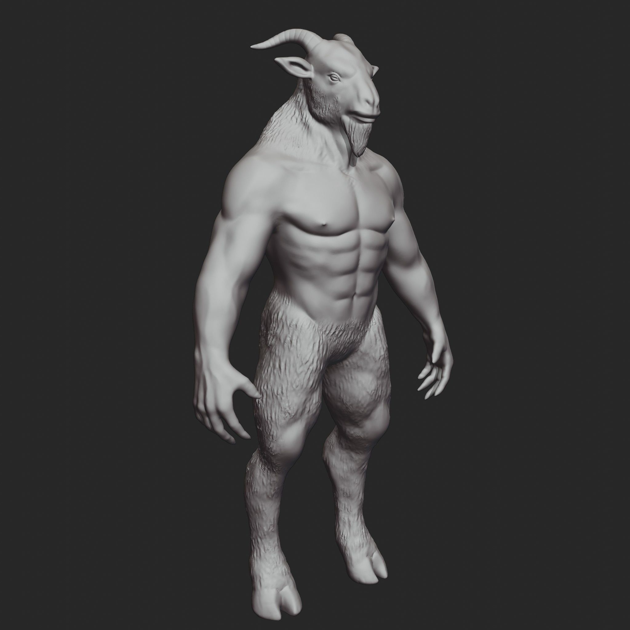 Goatman Creature 3D print model_1