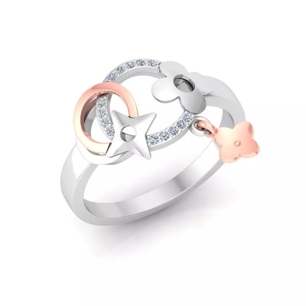 Solitaire Wedding Engagement Women Band Ring 3D print model_0