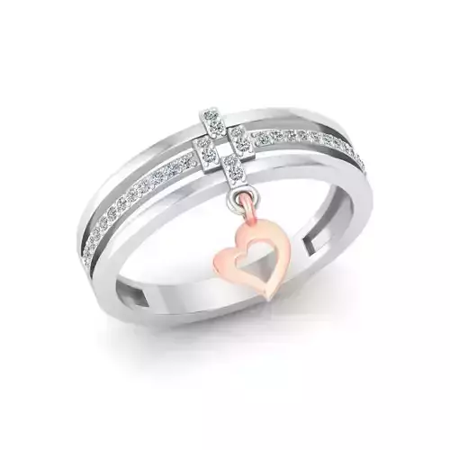 Solitaire Wedding Engagement Women Heart Band Ring 