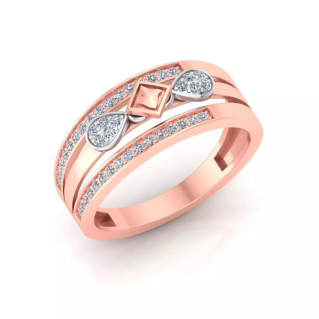 Solitaire Wedding Engagement Women Band Ring 3D print model_0