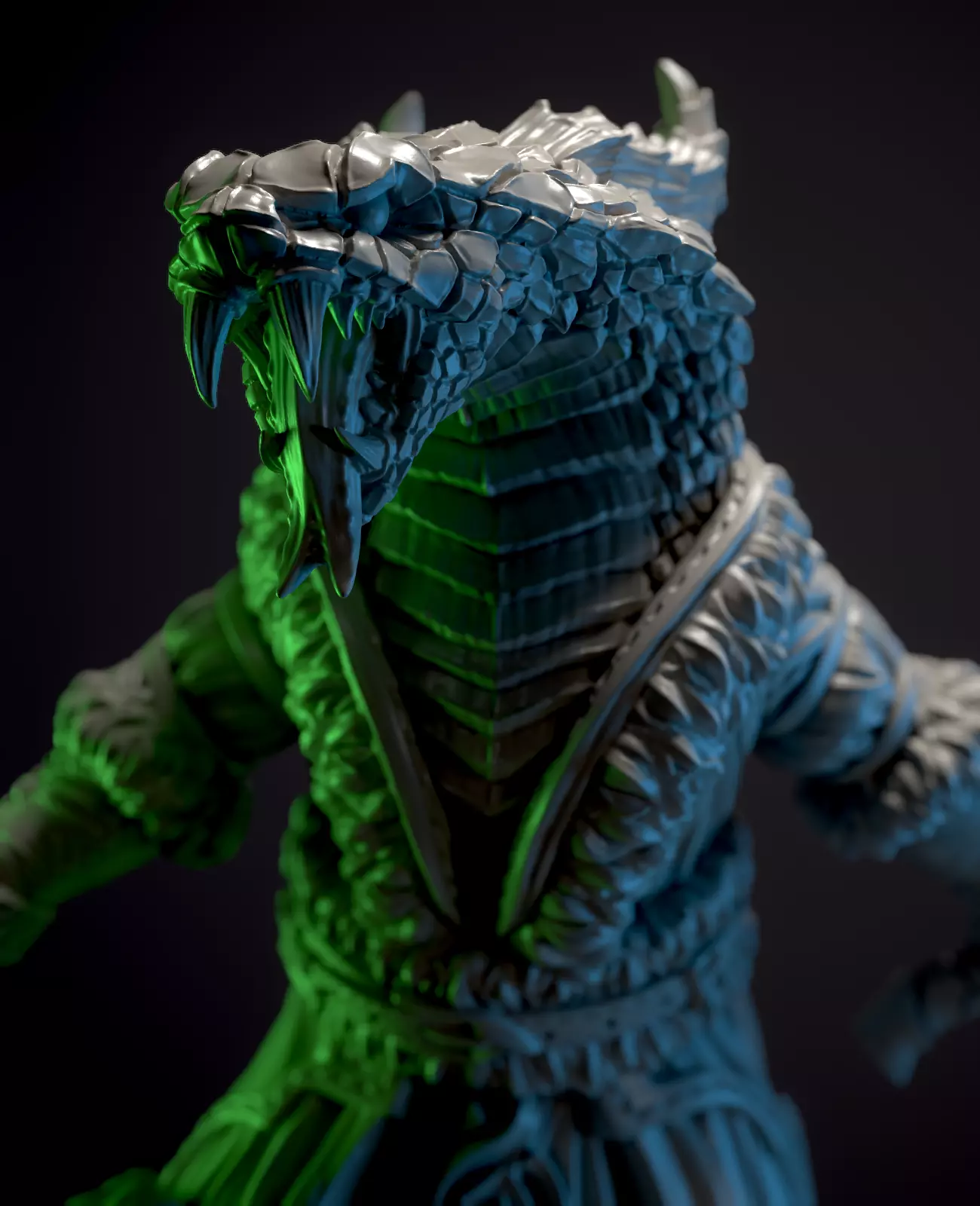 Snake-headed assasin miniature 3D print model