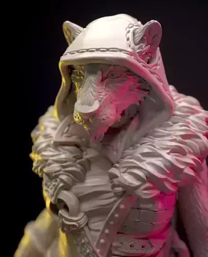 Lioness-headed duelist miniature 