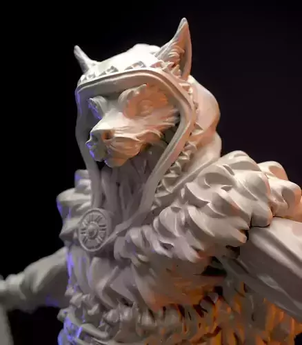 Fox-headed priest miniature 