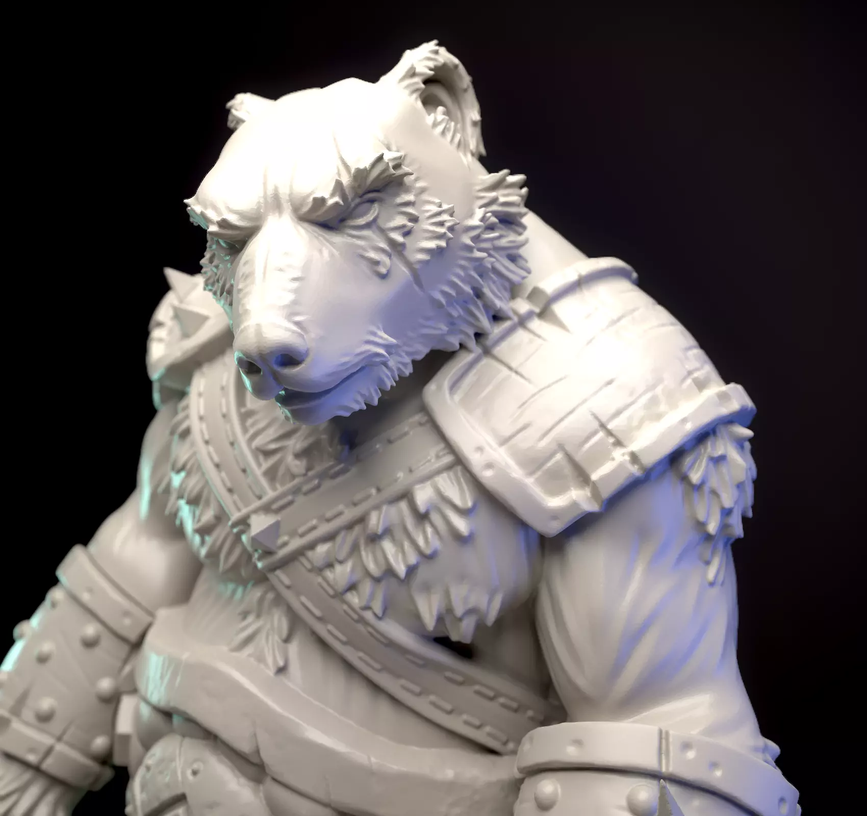 Polar bear-headed berserk miniature 3D print model_0
