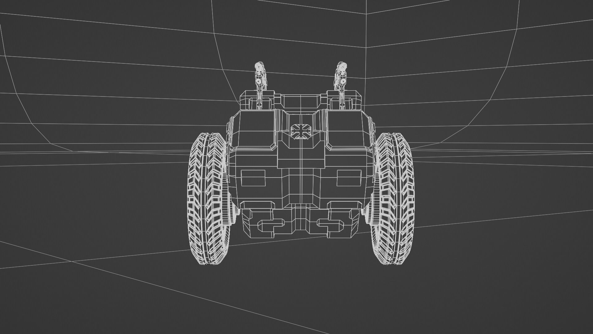 Game combat vahical Low-poly 3D model_9