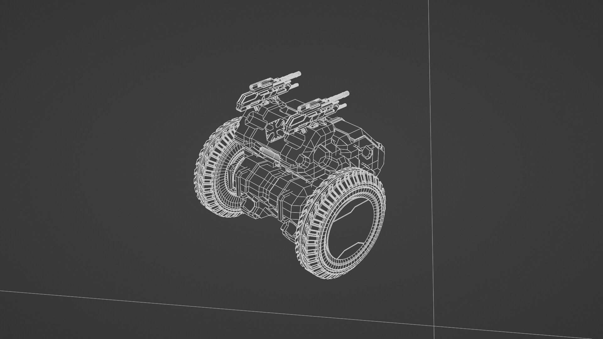 Game combat vahical Low-poly 3D model_11