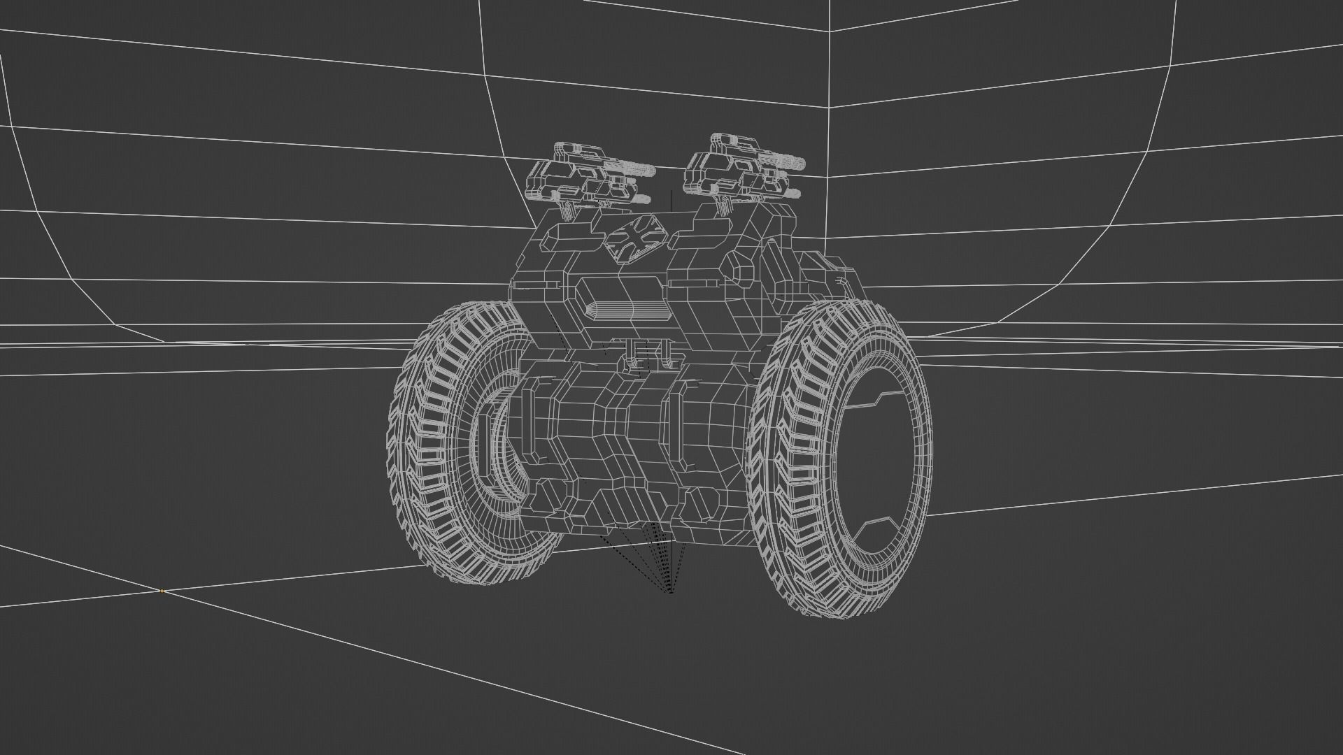 Game combat vahical Low-poly 3D model_5