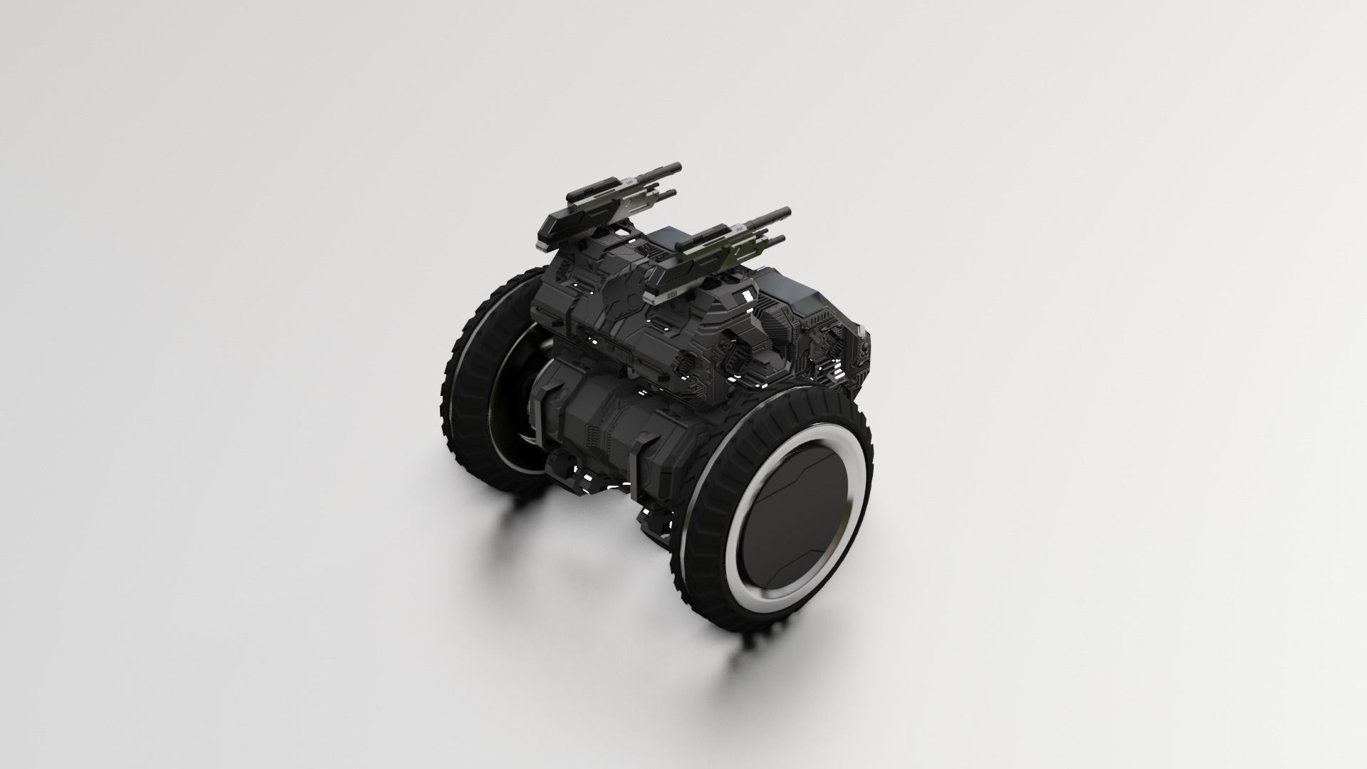 Game combat vahical Low-poly 3D model_10