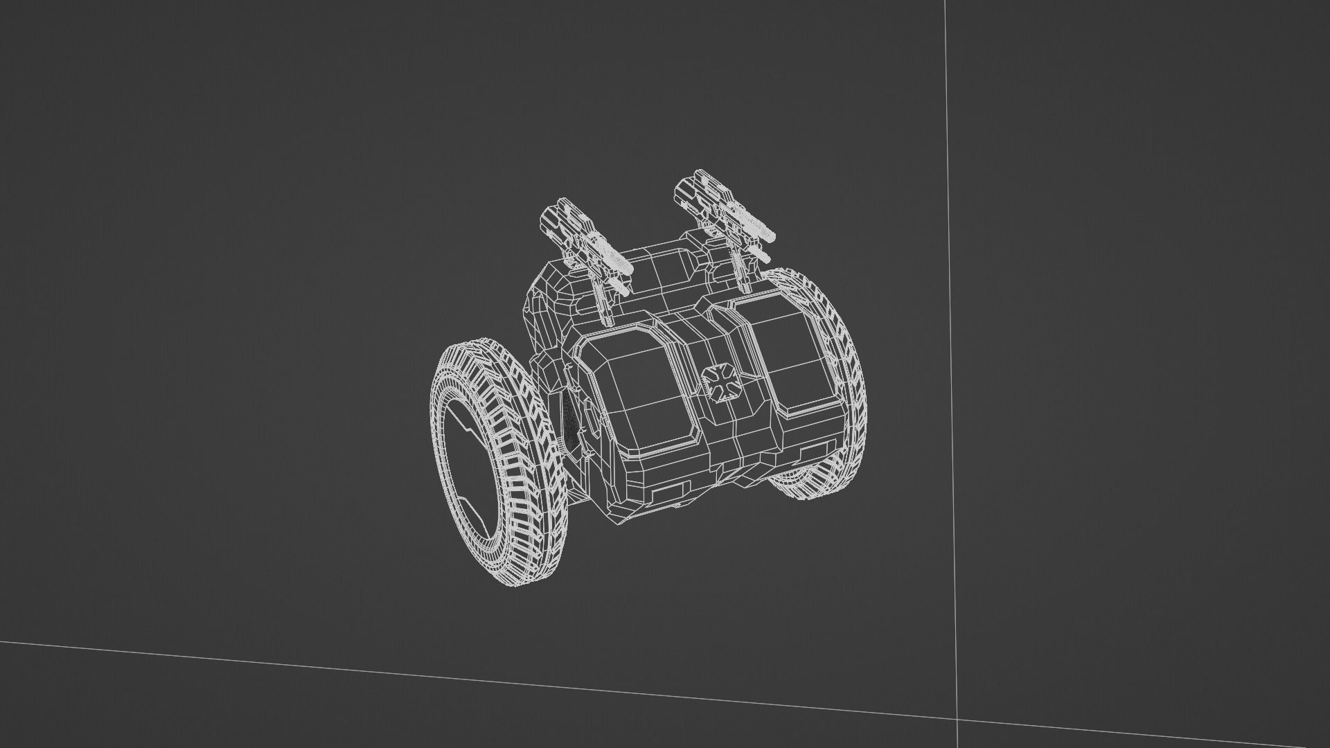 Game combat vahical Low-poly 3D model_13