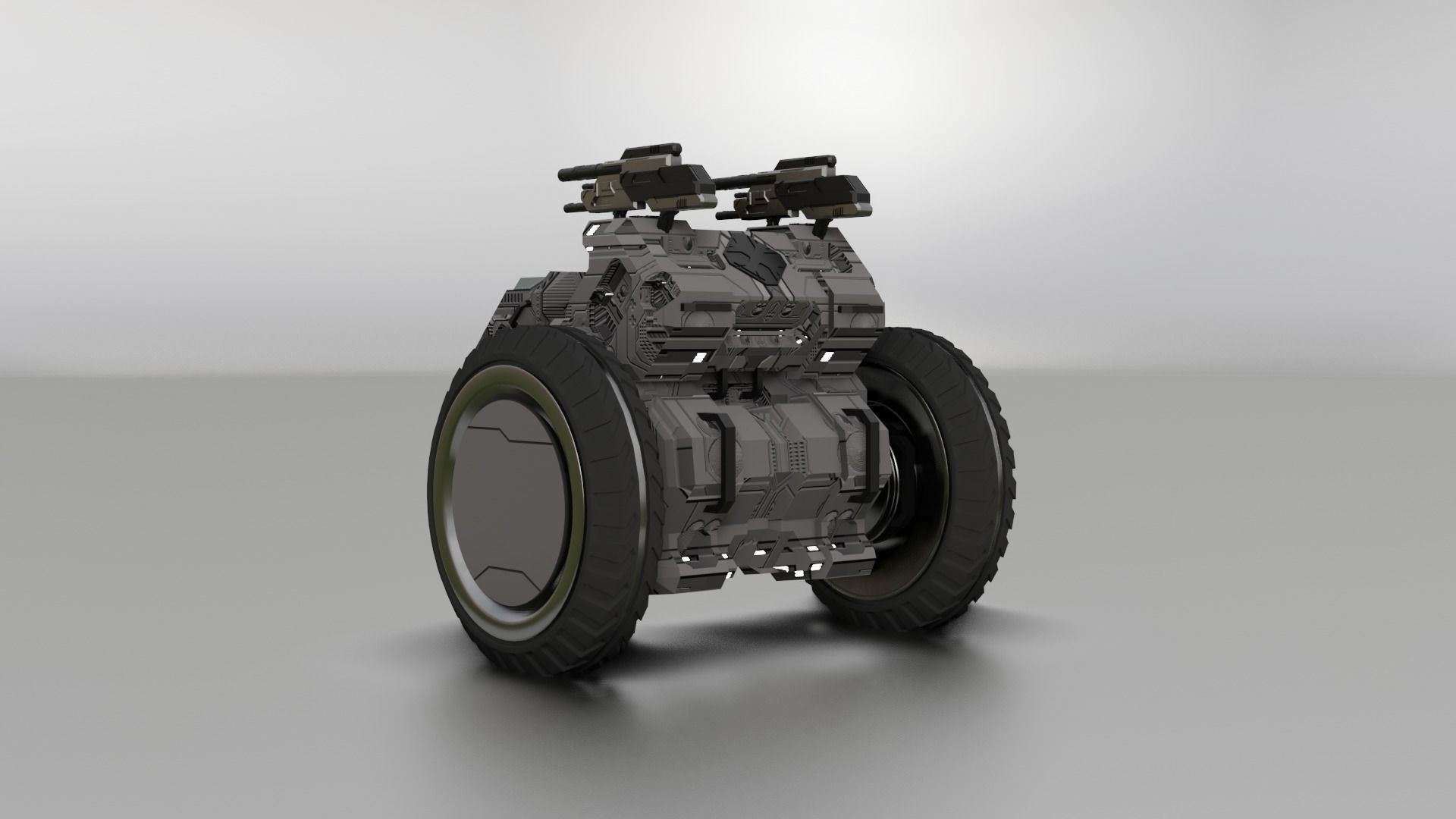 Game combat vahical Low-poly 3D model_2