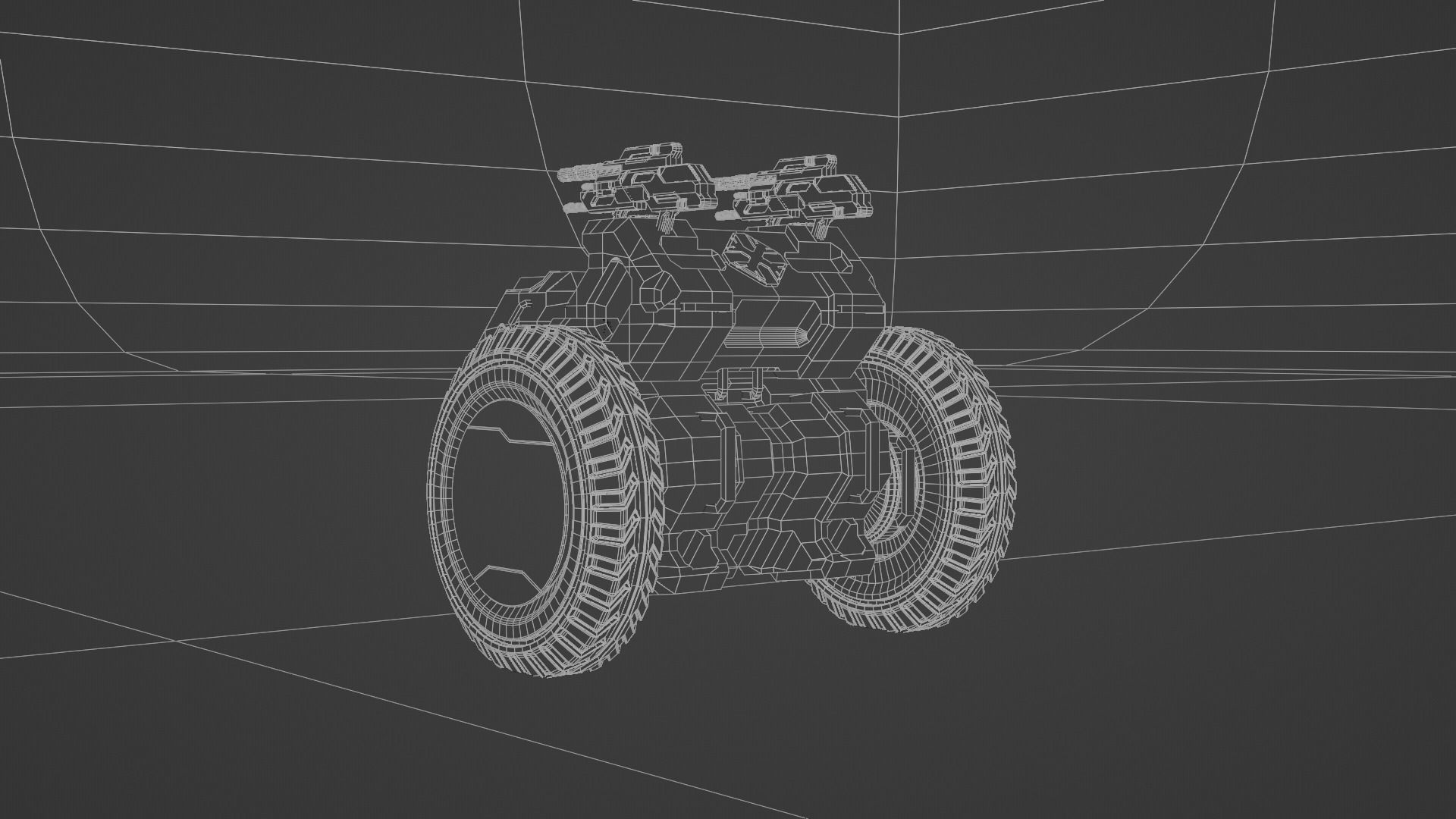 Game combat vahical Low-poly 3D model_3