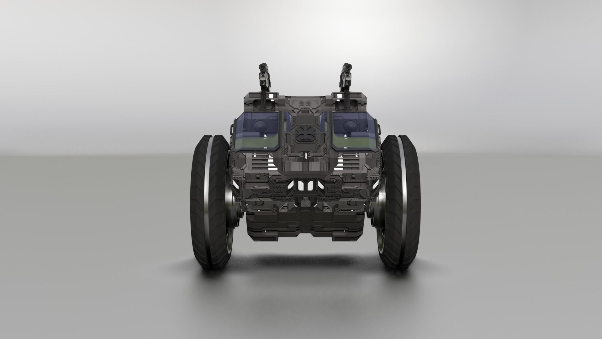 Game combat vahical Low-poly 3D model_8