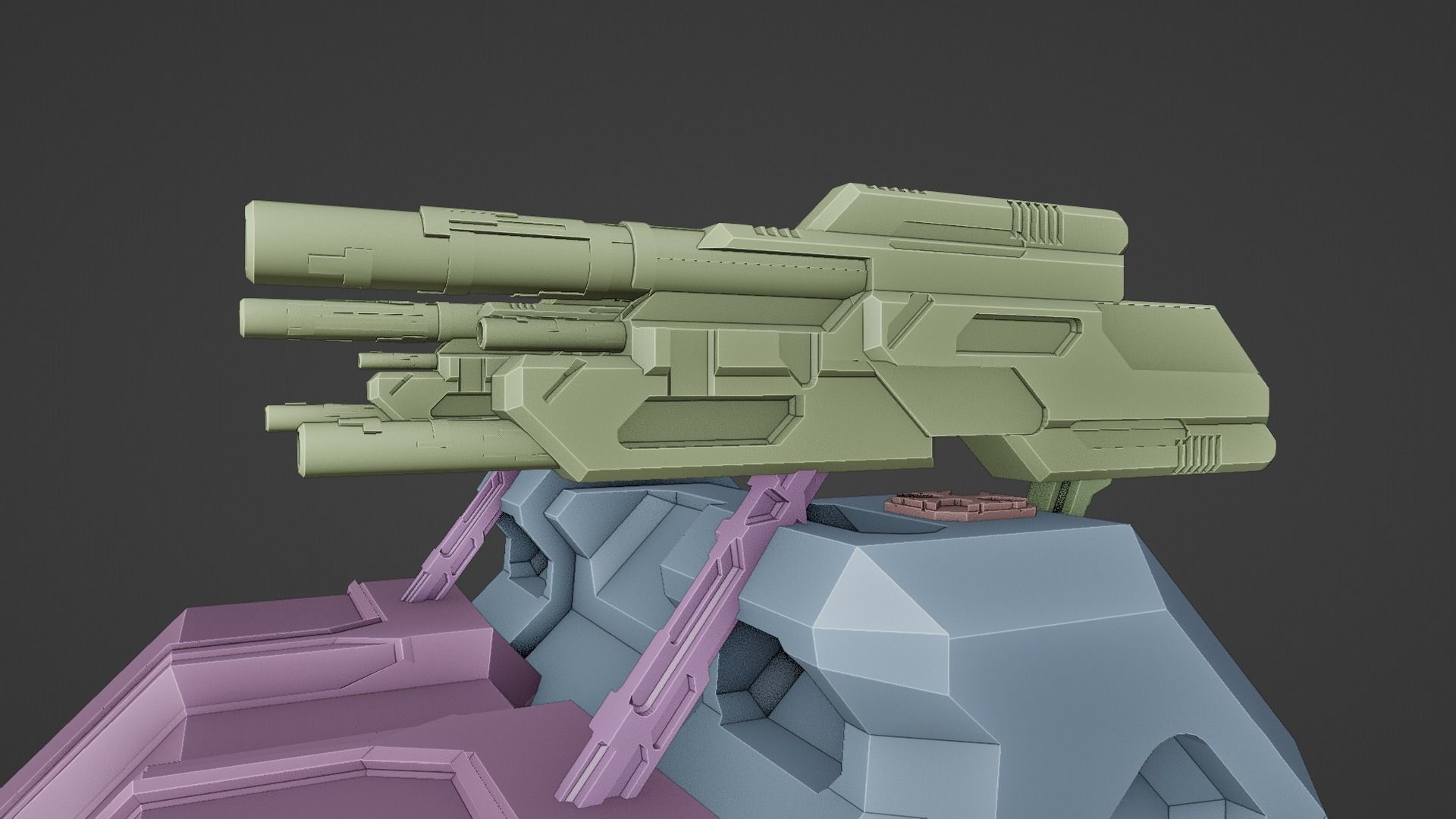 Game combat vahical Low-poly 3D model_15