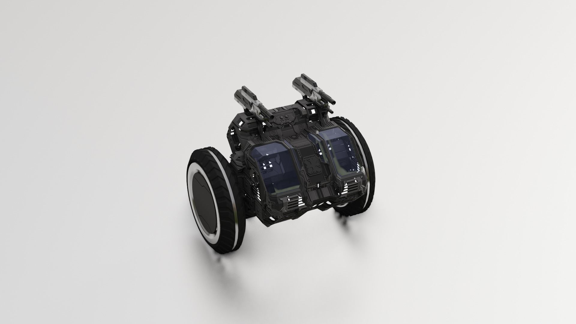 Game combat vahical Low-poly 3D model_12