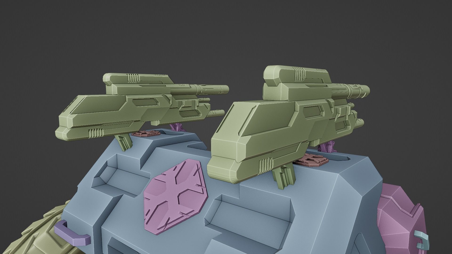 Game combat vahical Low-poly 3D model_14