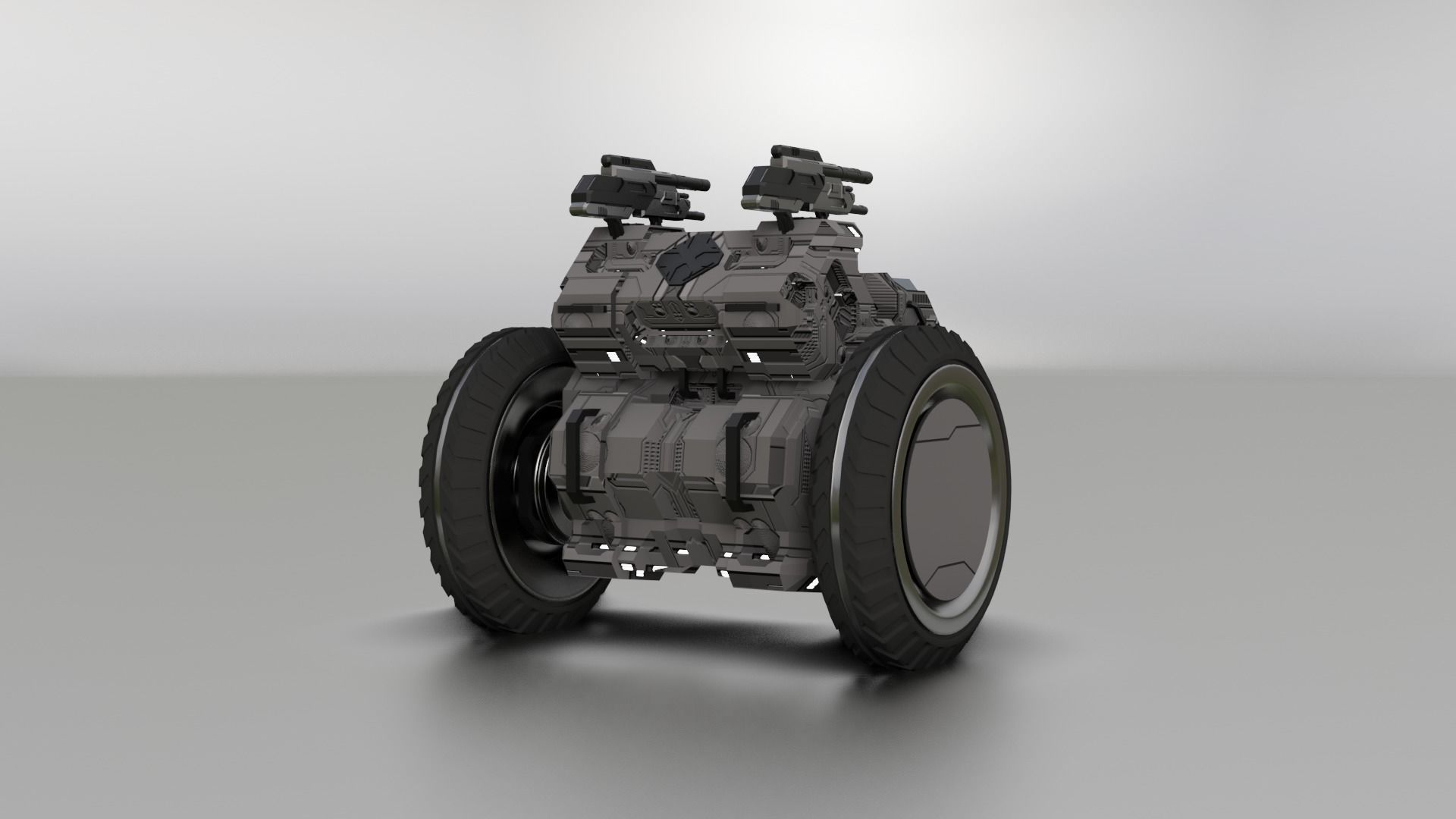 Game combat vahical Low-poly 3D model_4