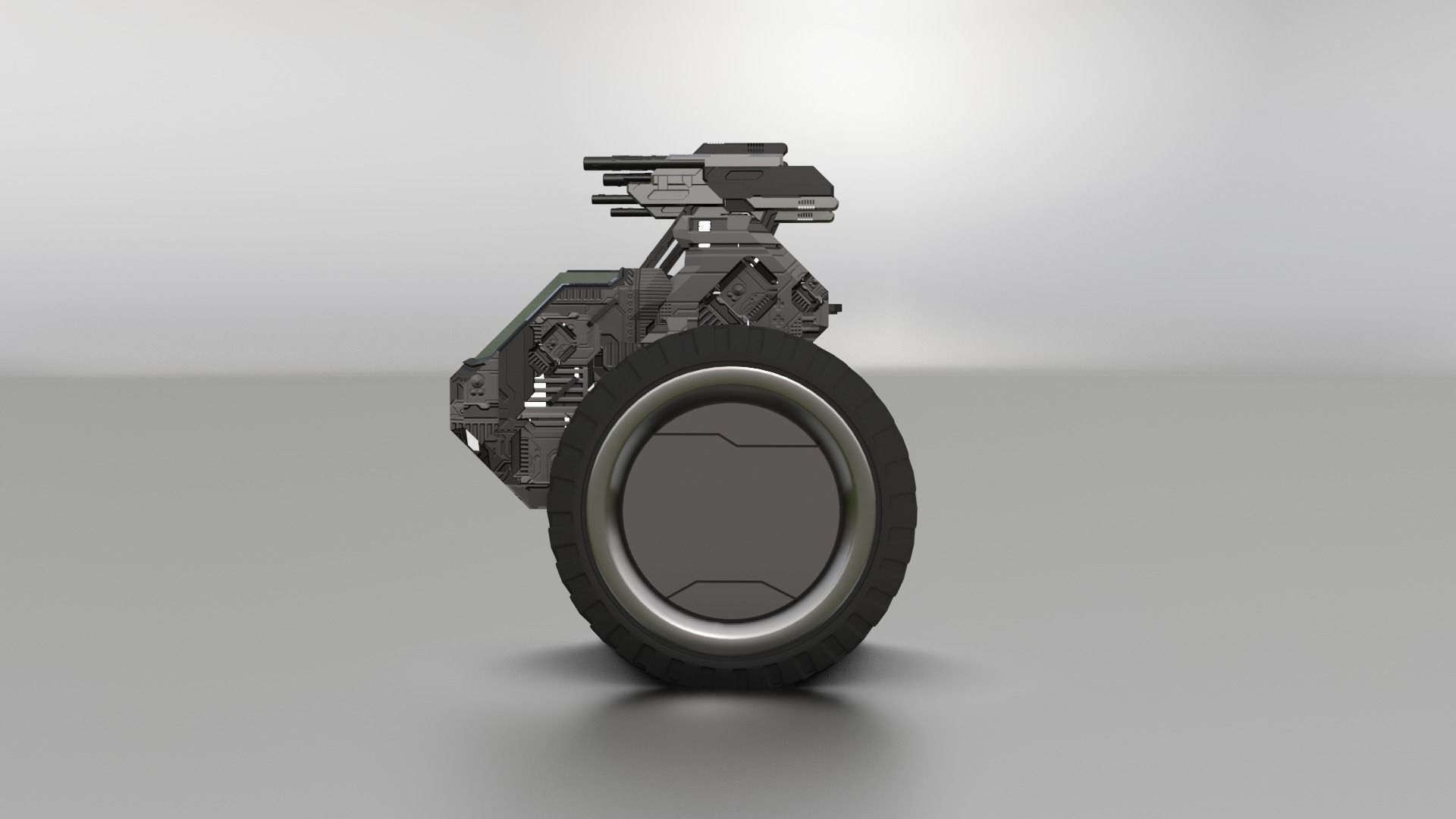 Game combat vahical Low-poly 3D model_6