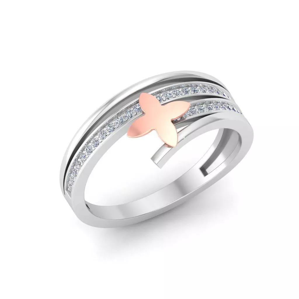 Solitaire Wedding Engagement Women Band Ring 3D print model_0