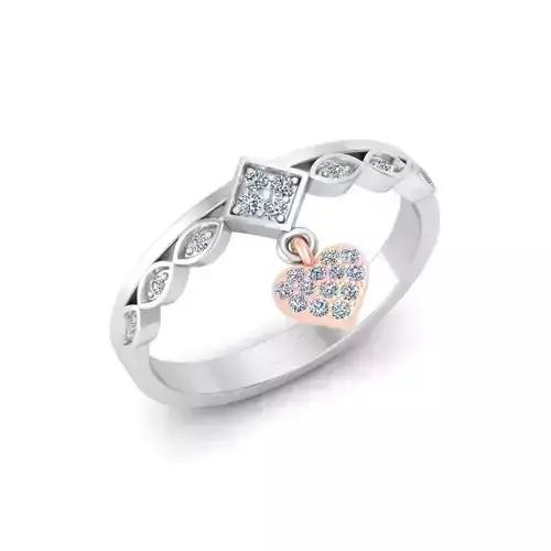 Solitaire Wedding Engagement Women Heart Band Ring 