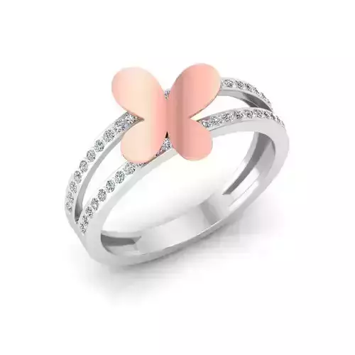 Solitaire Wedding Engagement Women butterfly Band Ring 