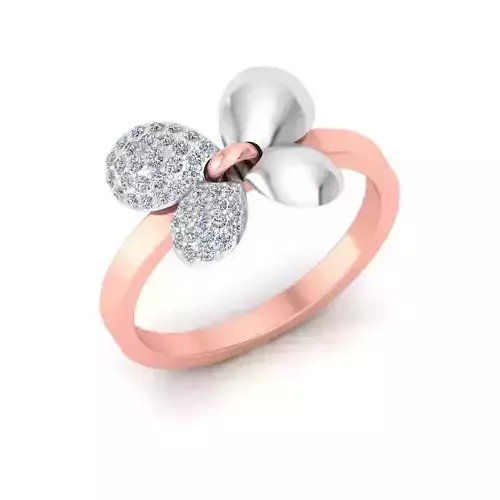 Solitaire Wedding Engagement Women butterfly Band Ring 