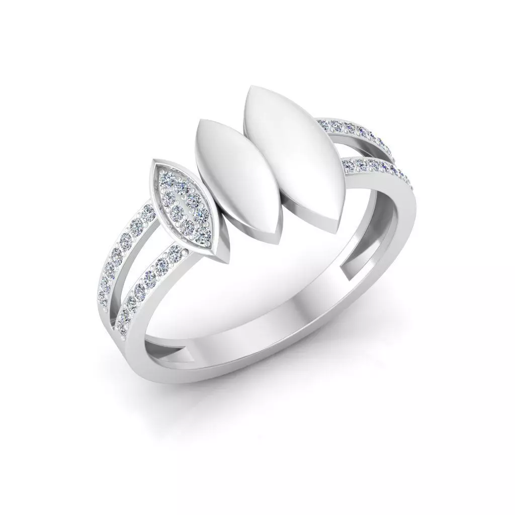 Solitaire Wedding Engagement Women Band Ring 3D print model_0