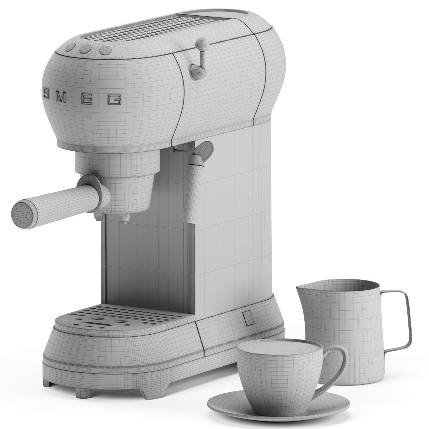 SMEG manual espresso coffee machine 3D model_8