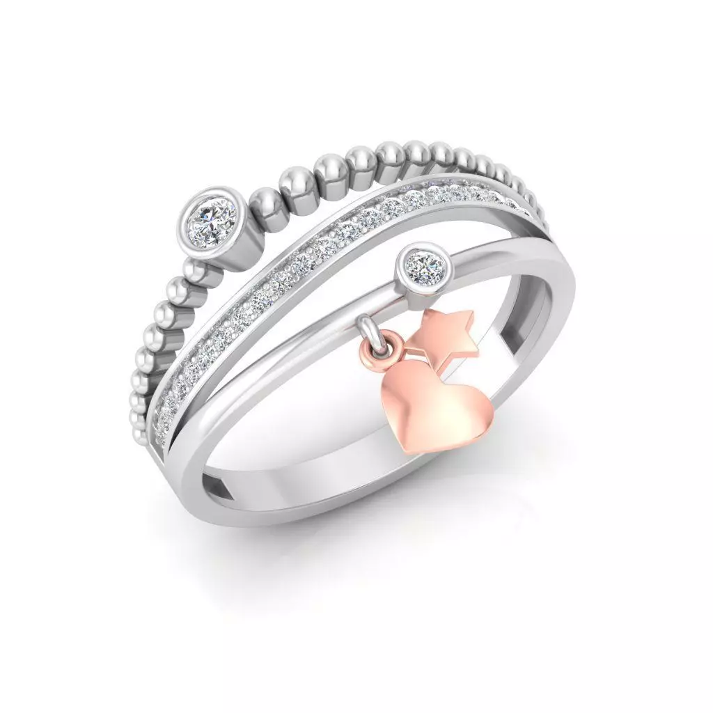 Solitaire Wedding Engagement Women Band Ring 3D print model_0