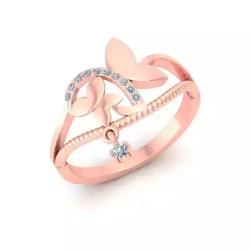 Solitaire Wedding Engagement Women butterfly Ring 