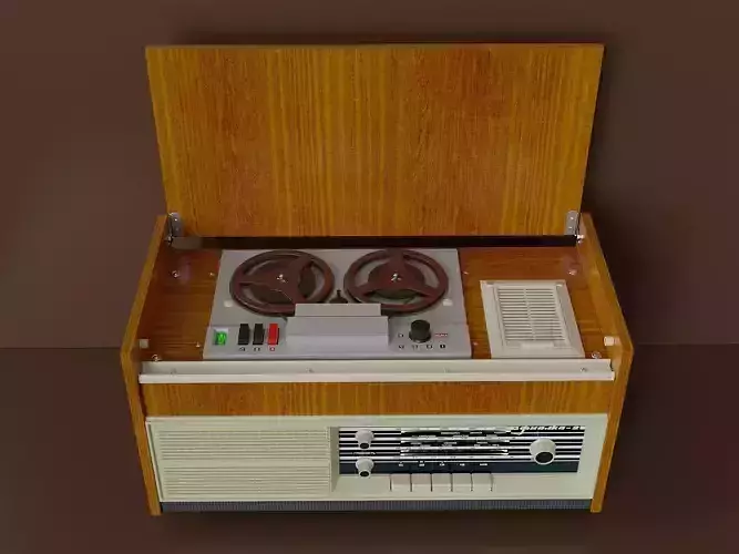 Rare tube radio tape recorder 3D model