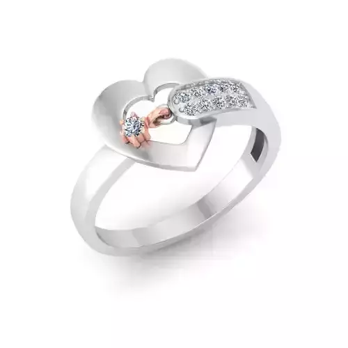 Solitaire Wedding Engagement Women Heart Band Ring 