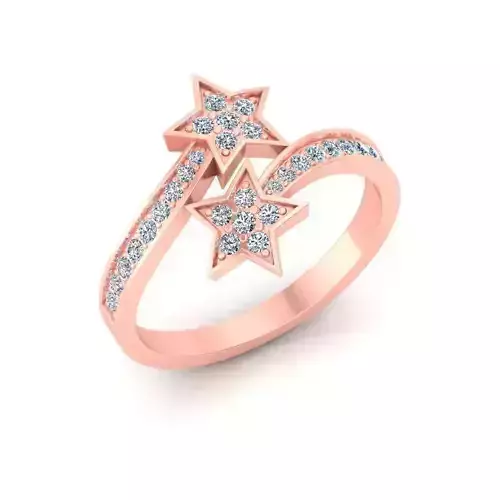 Solitaire Wedding Engagement Women Star Band Ring 