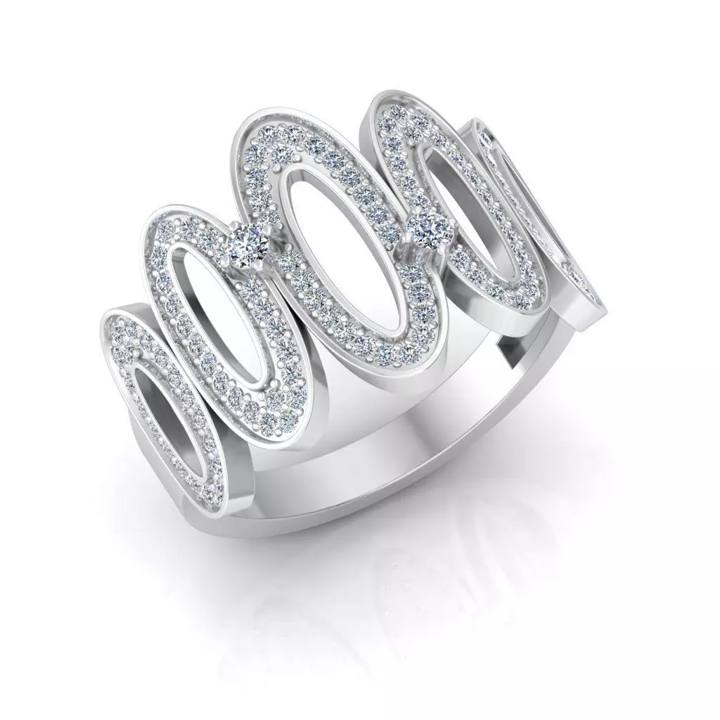 Solitaire Wedding Engagement Women Band Ring 3D print model_0