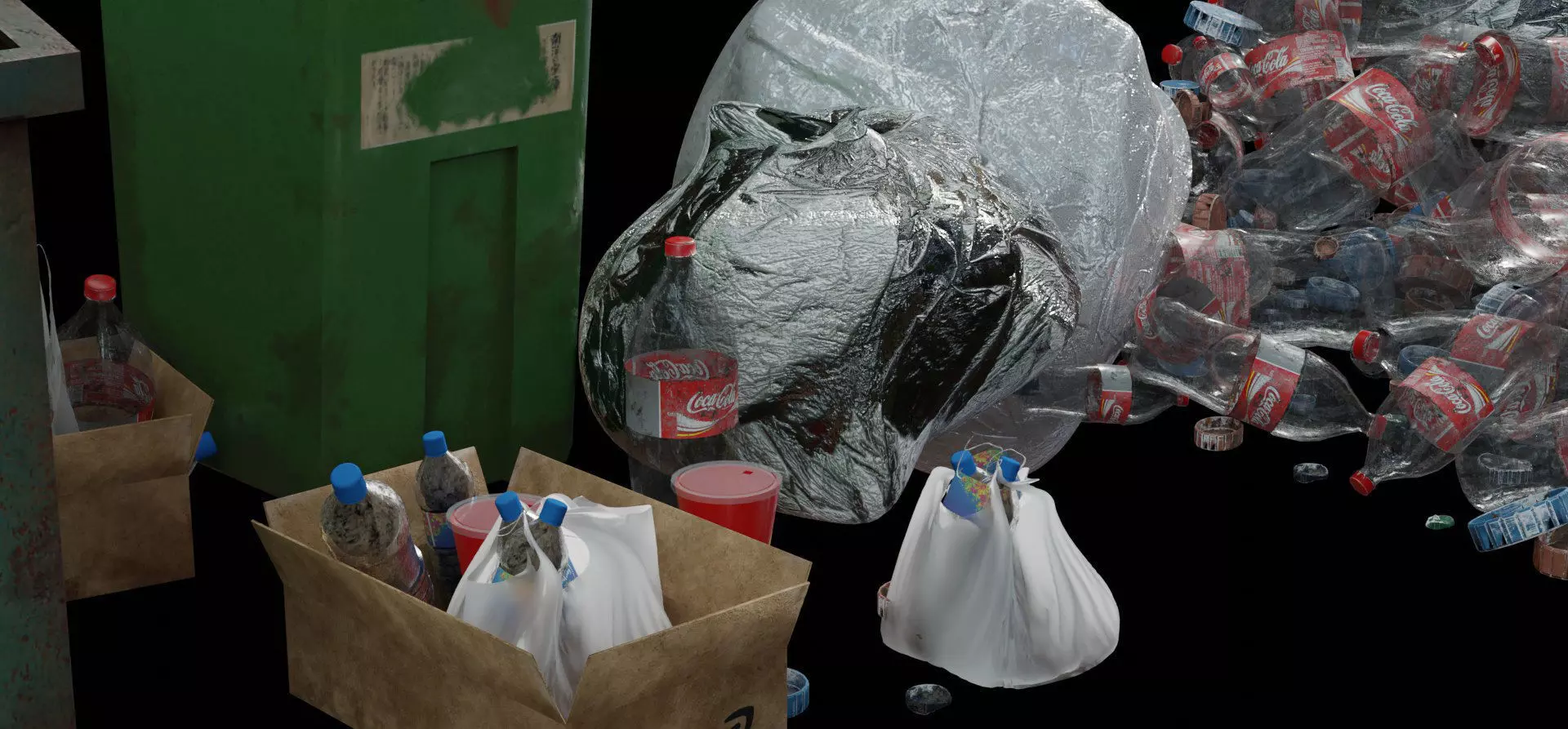  Garbage Kit - 3D Asset  Low poly 3D model Low-poly 3D model_0