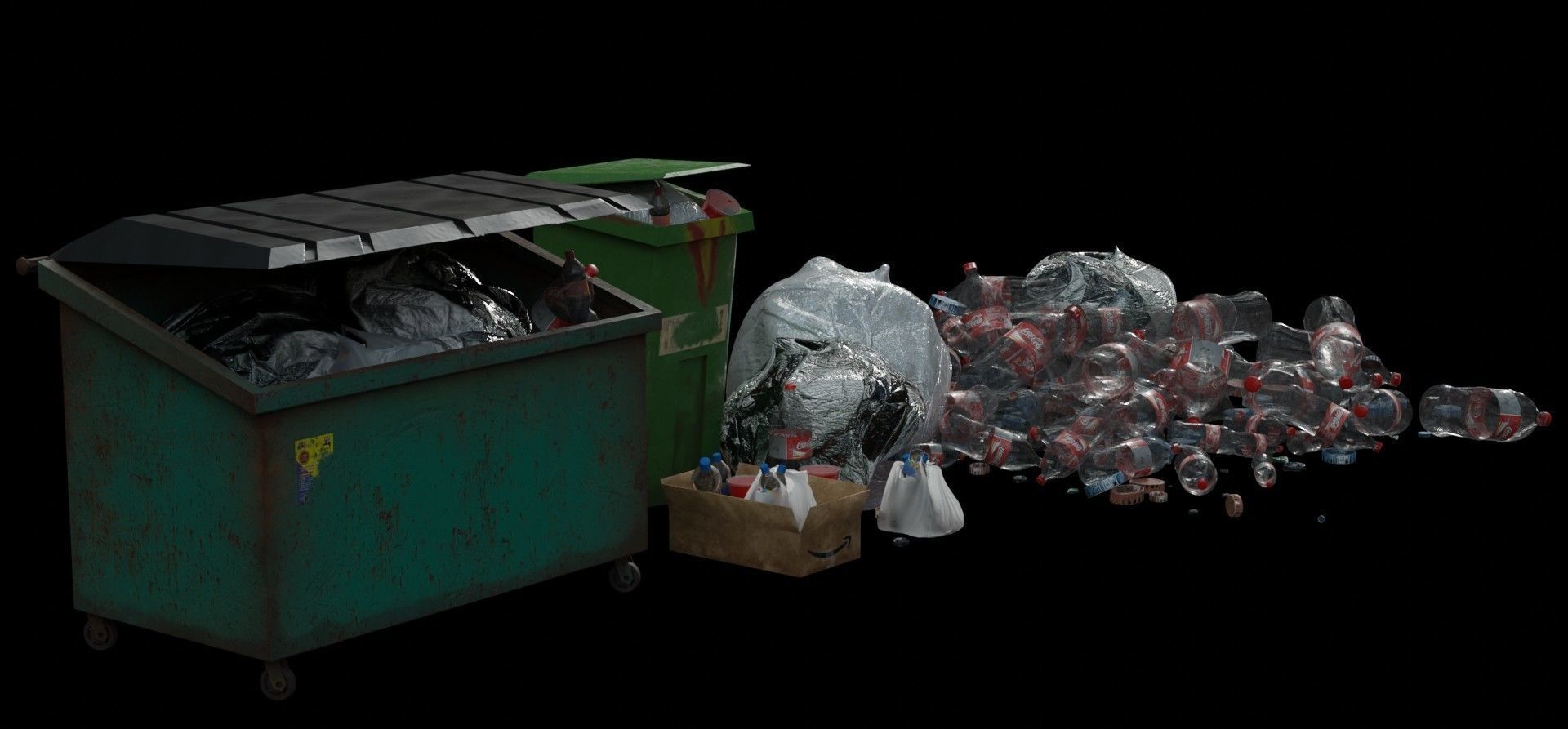  Garbage Kit - 3D Asset  Low poly 3D model Low-poly 3D model_1