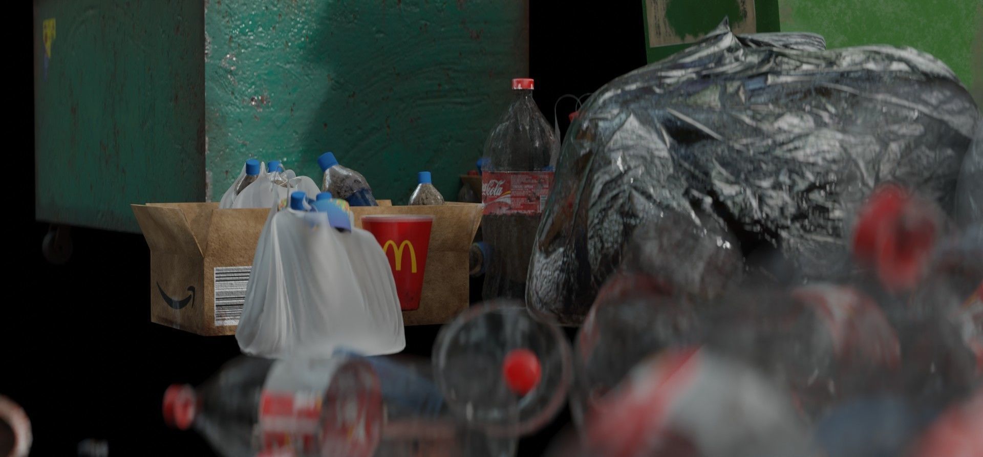  Garbage Kit - 3D Asset  Low poly 3D model Low-poly 3D model_5