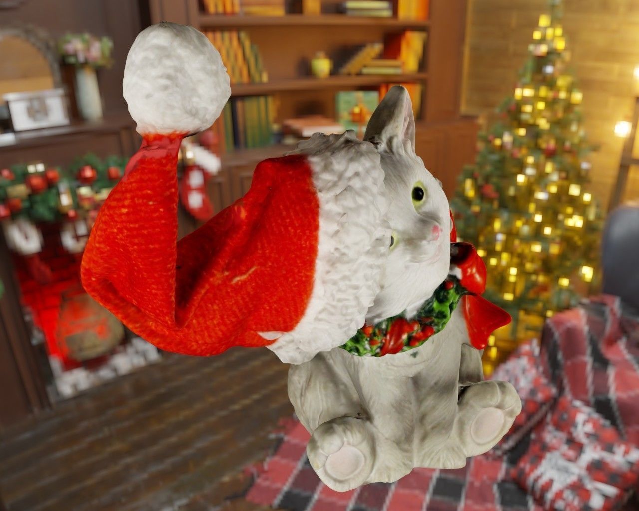 Christmas Cat  3D print model_2