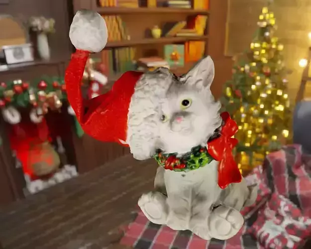 Christmas Cat  3D print model