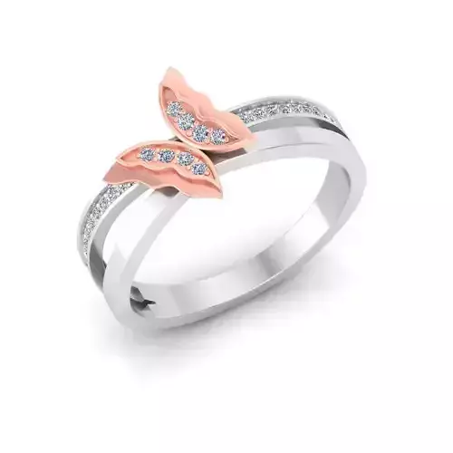 Solitaire Wedding Engagement Women butterfly Band Ring 