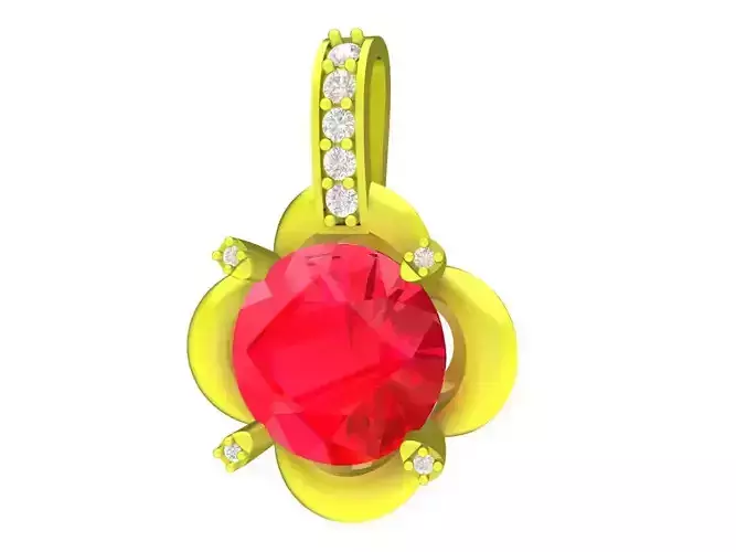 elegant  diamond flower pendant 4261