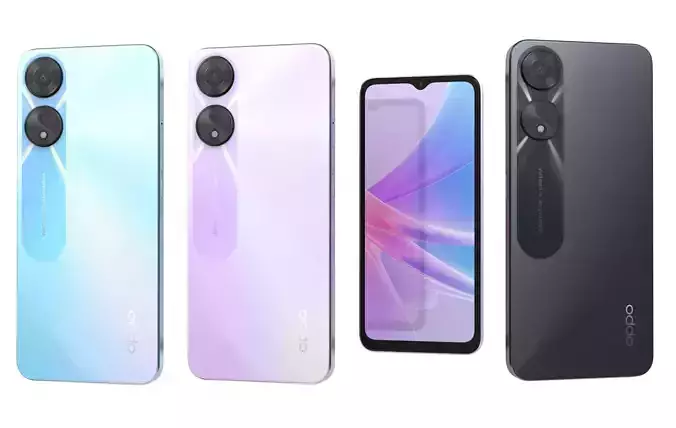 Oppo A58 All Colors Low-poly 3D model