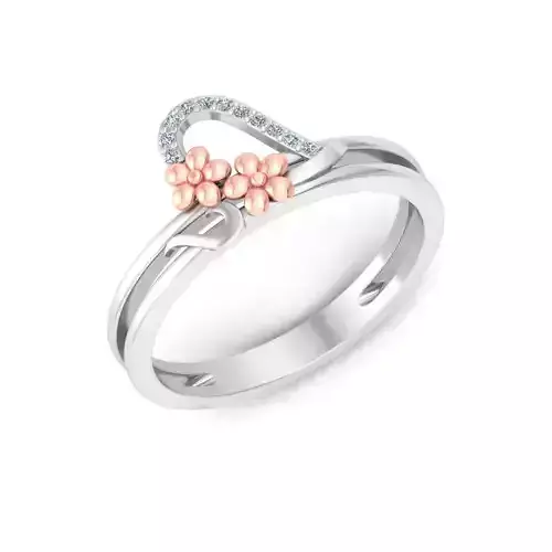 Solitaire Wedding Engagement Women Flower Band Ring 