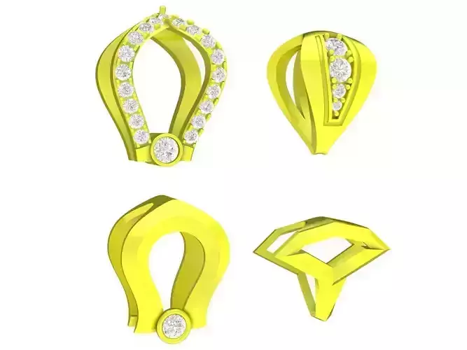 set 4 diamond bails of pendant 4262