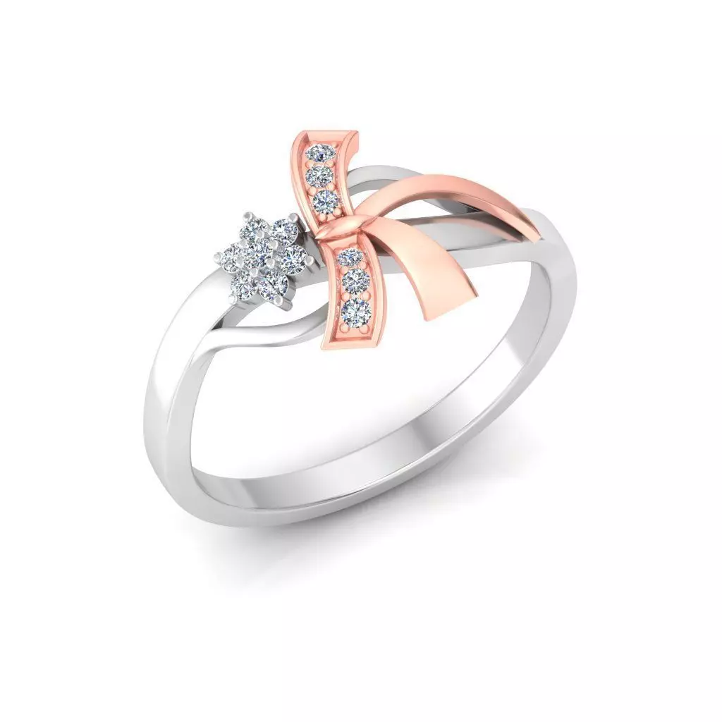 Solitaire Wedding Engagement Women Band Ring 3D print model_0