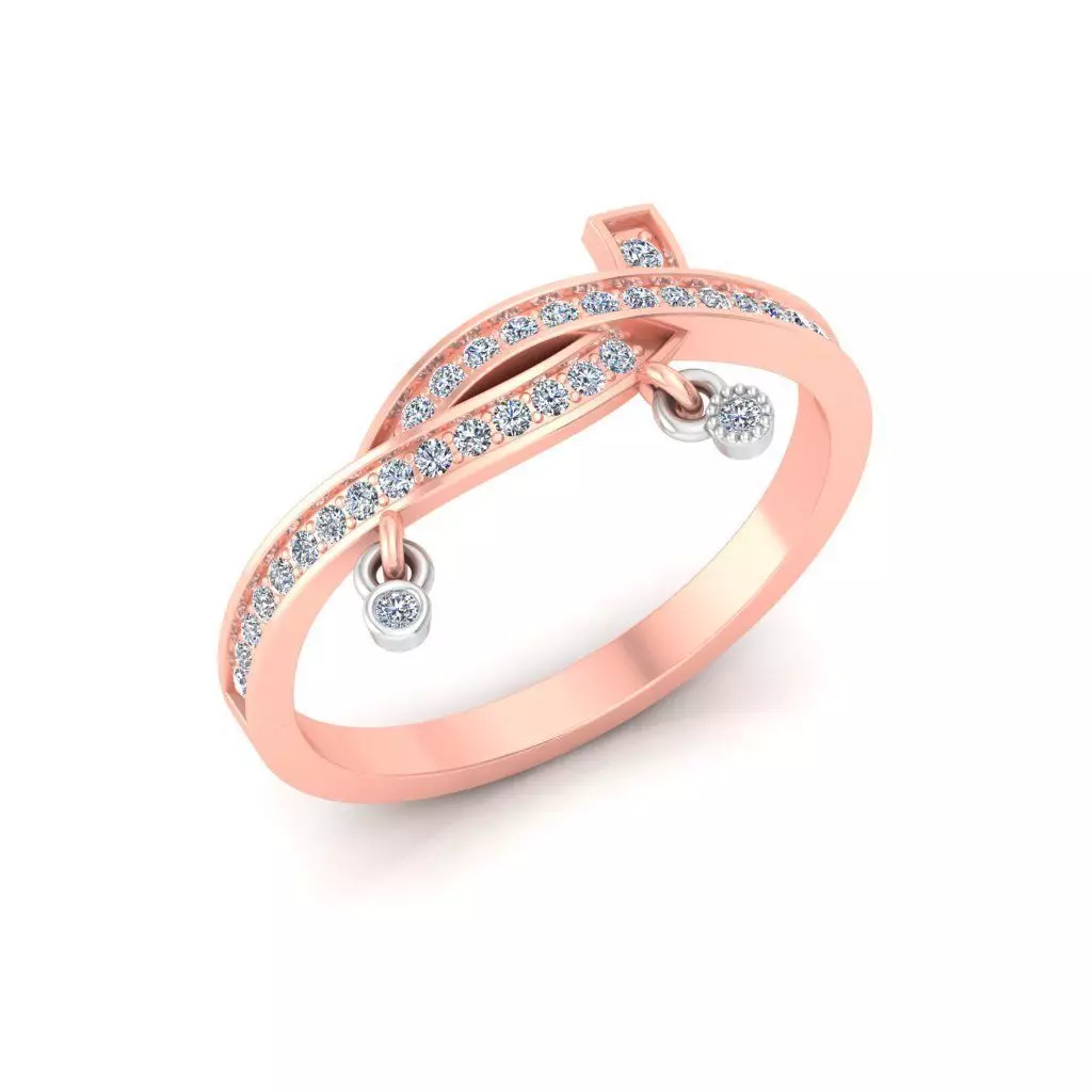 Solitaire Wedding Engagement Women Band Ring 3D print model_0